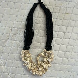 New hand made multi silk strand designer white turquoise necklace